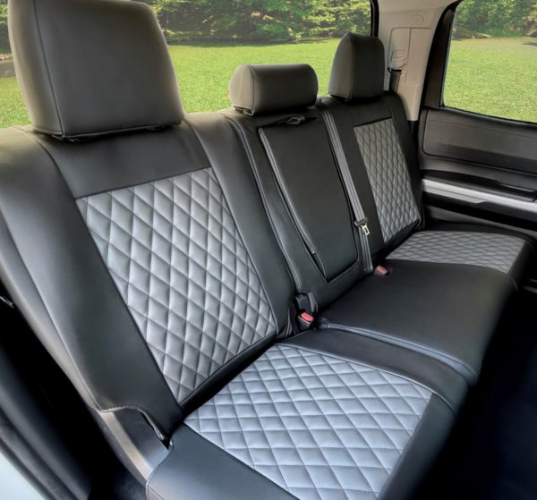 Economy High Back Diamond Pattern Leather Truck Seat With Lumbar