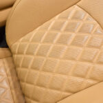 Luxurious leather car seat covers inside a modern vehicle